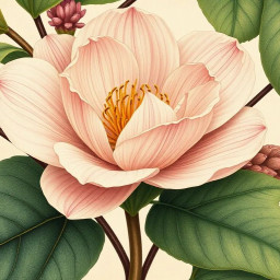 ai generated vintage botanical illustration of a blooming flower with intricate petal details soft color gradients and realistic textures inspired by 19th century scientific floral prints download 84